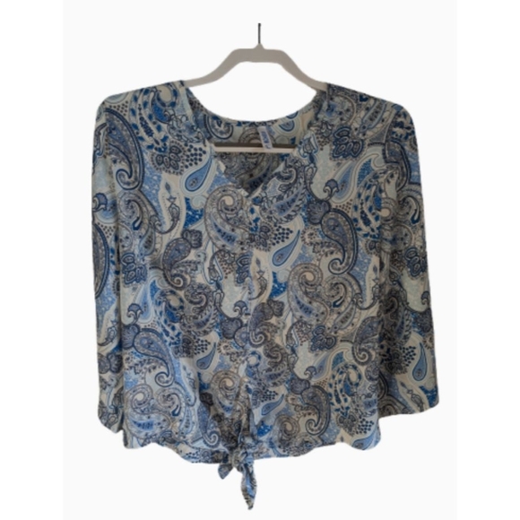 Paisley Blue Women's Top - Picture 2 of 7